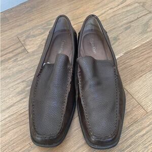 Calvin Klein Brown Leather Loafers Size 9.5
